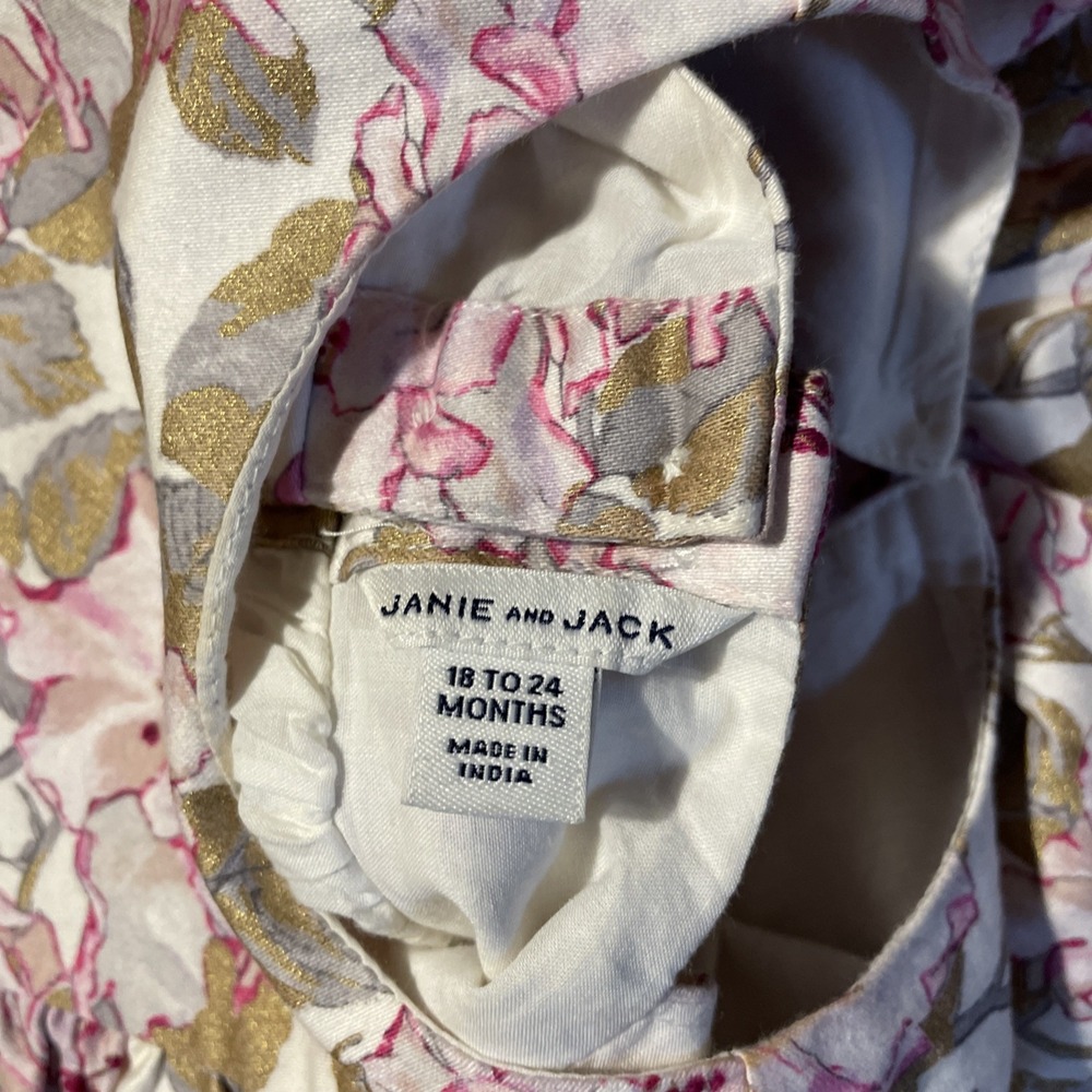 Janie and Jack Floral Kids Dress - Pink and Green - Picture 6 of 6